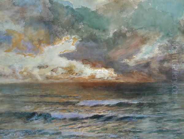 Sunset at Seascale Oil Painting by Joseph Arthur Palliser Severn