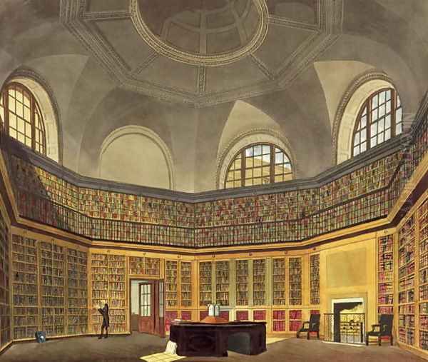 The Kings Library, Buckingham House, from The History of the Royal Residences, engraved by R.G. Reeves fl.1811-37, by William Henry Pyne 1769-1843, 1819 Oil Painting by James Stephanoff