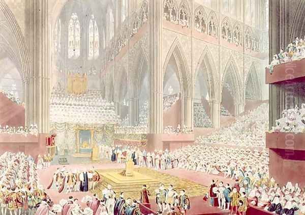 The Coronation of King George IV The Recognition, 19th July 1821, engraved by Matthew Dubourg, 1822 Oil Painting by James Stephanoff