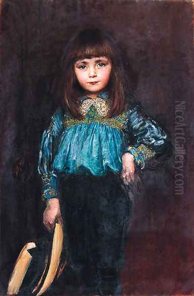 Portrait of a girl Oil Painting by Annie Louise Swynnerton