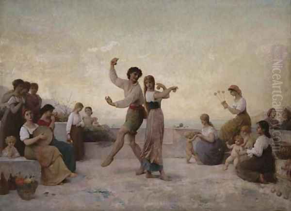 Dancing on the terrace Oil Painting by Edouard Alexandre Sain