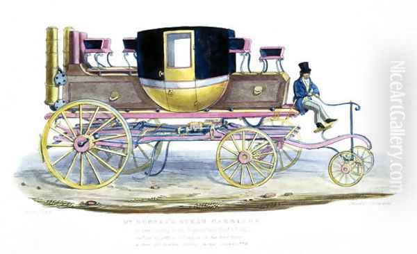 Mr. Gurneys Steam Carriage as Seen Running in Regents Park, 6th November 1827 Oil Painting by George the Elder Scharf