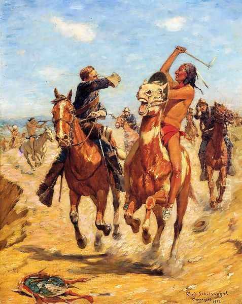 The Duel Oil Painting by Charles Schreyvogel