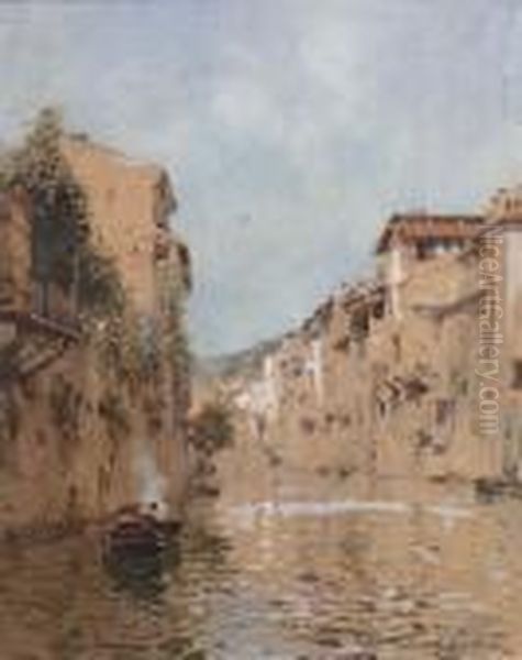 L'adigetto A Verona Oil Painting by Rubens Santoro