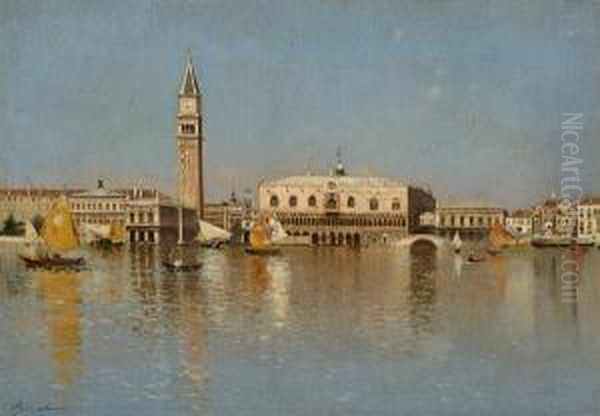 The Grand Canal, Venice Oil Painting by Rubens Santoro