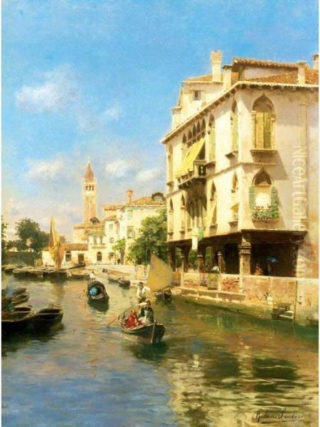 Canale Della Guerra, Venice Oil Painting by Rubens Santoro