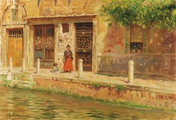 Sul Canale Oil Painting by Rubens Santoro