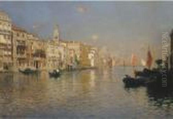 Venezia, Il Canal Grande Oil Painting by Rubens Santoro