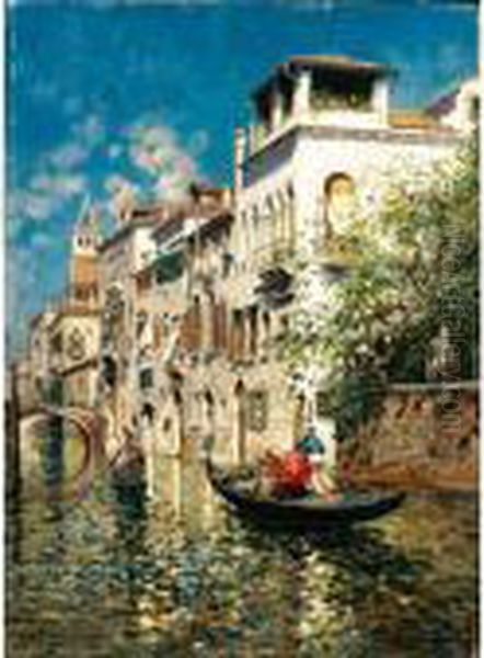 Canale Di Venezia Oil Painting by Rubens Santoro