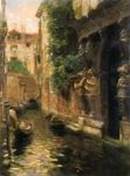 Canale A Venezia Oil Painting by Rubens Santoro