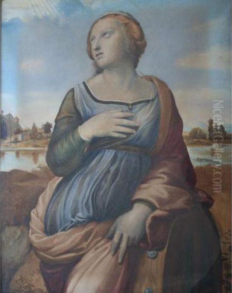 St. Catherine Of Alexandria Oil Painting by Raphael (Raffaello Sanzio of Urbino)