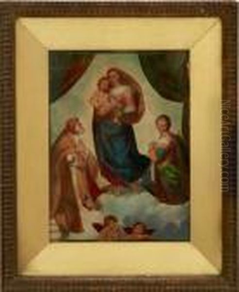 Sistine Madonna Oil Painting by Raphael (Raffaello Sanzio of Urbino)