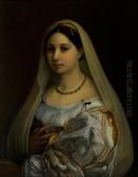 La Donna Velata Oil Painting by Raphael (Raffaello Sanzio of Urbino)