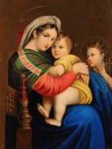 Madonna Della Seggiola Oil Painting by Raphael (Raffaello Sanzio of Urbino)