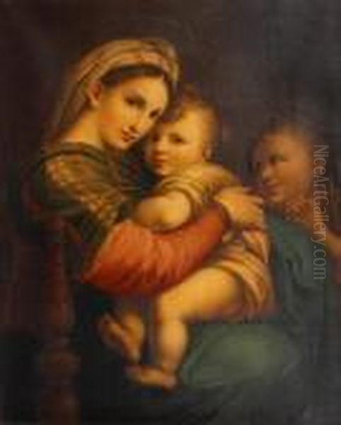 The Madonna Della Sedia Oil Painting by Raphael (Raffaello Sanzio of Urbino)