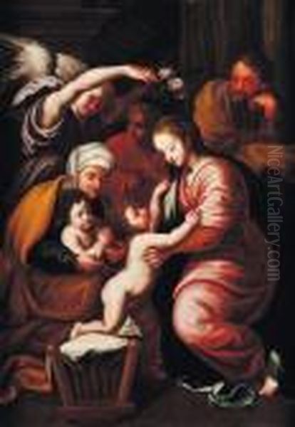 La Sainte Famille Oil Painting by Raphael (Raffaello Sanzio of Urbino)