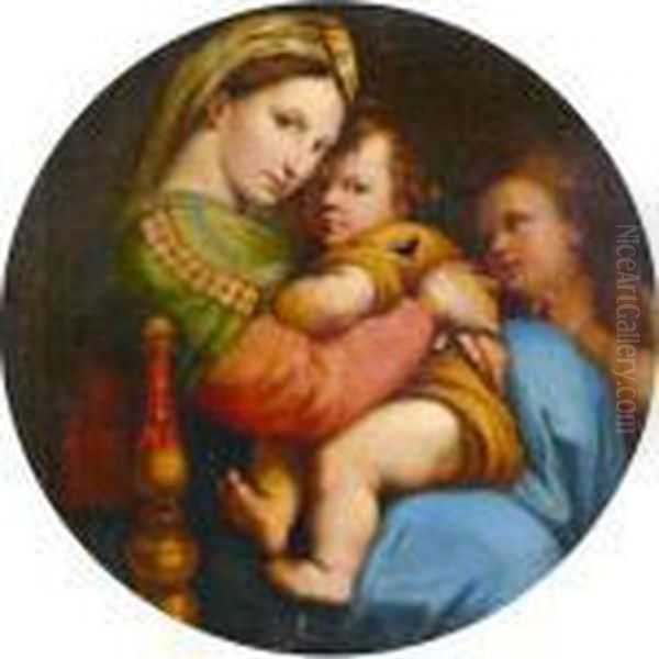 La Vierge A L'enfant Avec Saint Jean-baptiste Oil Painting by Raphael (Raffaello Sanzio of Urbino)