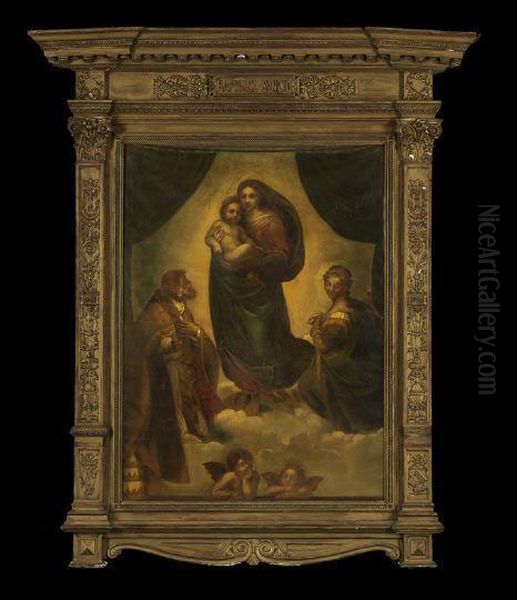 Sistine Madonna Oil Painting by Raphael (Raffaello Sanzio of Urbino)