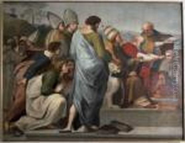 La Dispute De Saint Sacrement Oil Painting by Raphael (Raffaello Sanzio of Urbino)