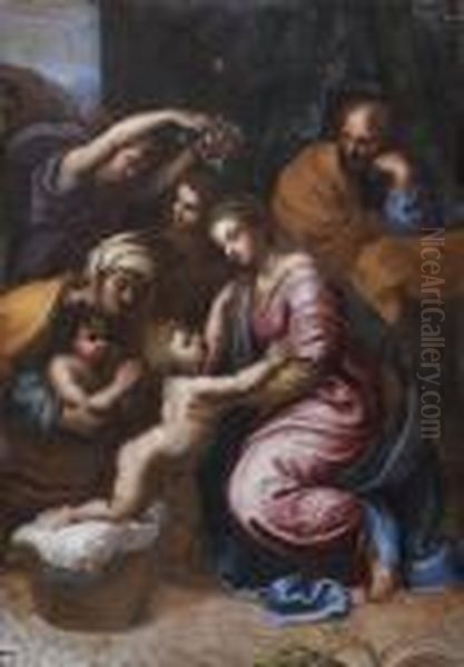 La Grande Sainte Famille Oil Painting by Raphael (Raffaello Sanzio of Urbino)