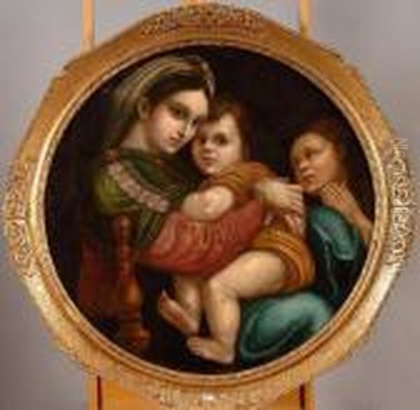 Vierge A L'enfant Et Saint Jean-baptiste Oil Painting by Raphael (Raffaello Sanzio of Urbino)