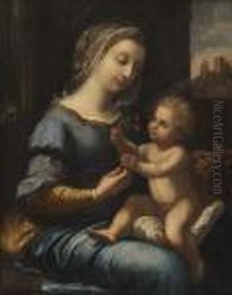 La Madone Des Oeillets Oil Painting by Raphael (Raffaello Sanzio of Urbino)