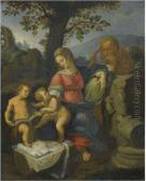 The Madonna Della Quercia Oil Painting by Raphael (Raffaello Sanzio of Urbino)