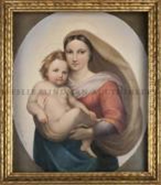 A Berlin Plaque Oil Painting by Raphael (Raffaello Sanzio of Urbino)