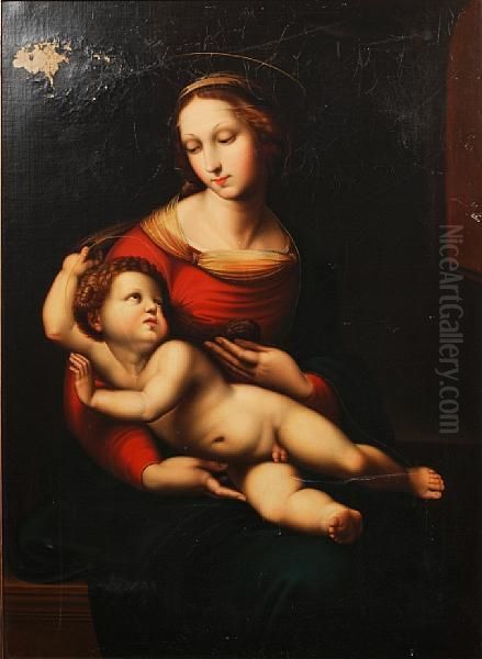 Madonna And Child Oil Painting by Raphael (Raffaello Sanzio of Urbino)