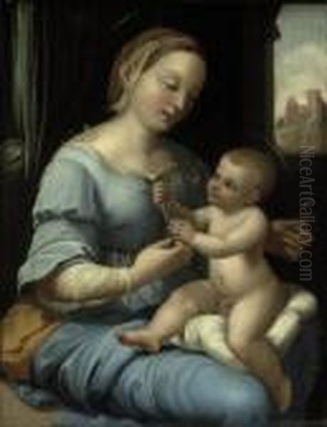 The Madonna Of The Pinks Oil Painting by Raphael (Raffaello Sanzio of Urbino)