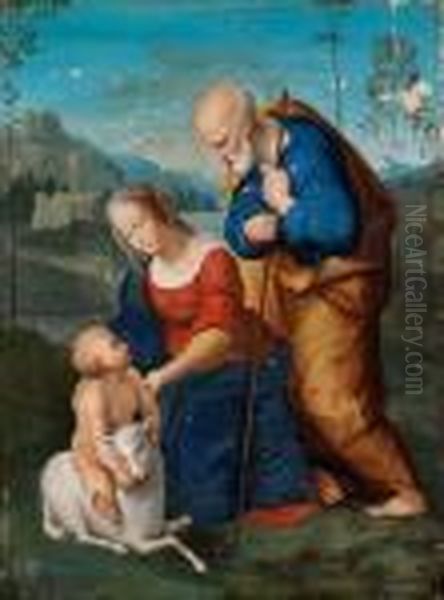 Die Heilige Familie / La Sacra Famiglia Oil Painting by Raphael (Raffaello Sanzio of Urbino)