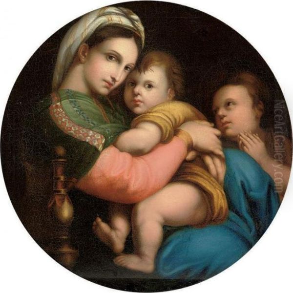 The Madonna Della Sedia Oil Painting by Raphael (Raffaello Sanzio of Urbino)