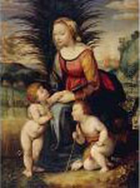 Madonna And Child With St. John The Baptist Oil Painting by Raphael (Raffaello Sanzio of Urbino)