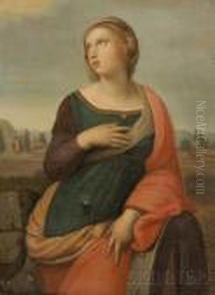 Saint Catherine Of Alexandria Oil Painting by Raphael (Raffaello Sanzio of Urbino)