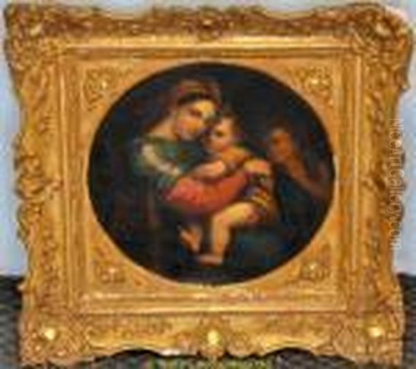 Study Of The Madonna Della Sedia Oil Painting by Raphael (Raffaello Sanzio of Urbino)