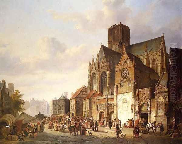 View of Montelspran Oil Painting by Cornelis Springer