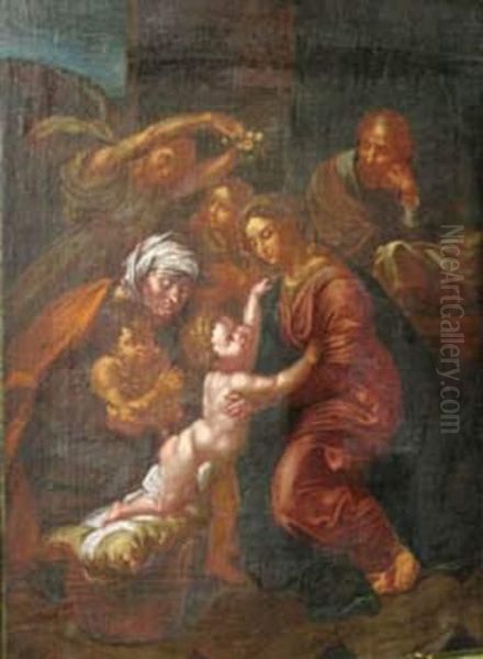 Holy Family Oil Painting by Raphael (Raffaello Sanzio of Urbino)