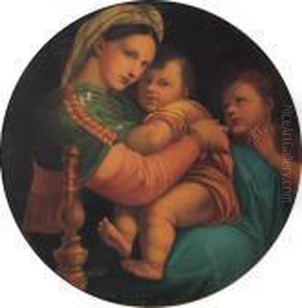 Madonna Della Seggiola Oil Painting by Raphael (Raffaello Sanzio of Urbino)