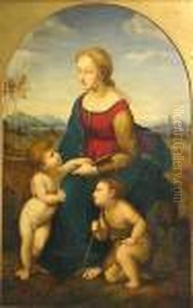 La Belle Jardiniere Oil Painting by Raphael (Raffaello Sanzio of Urbino)