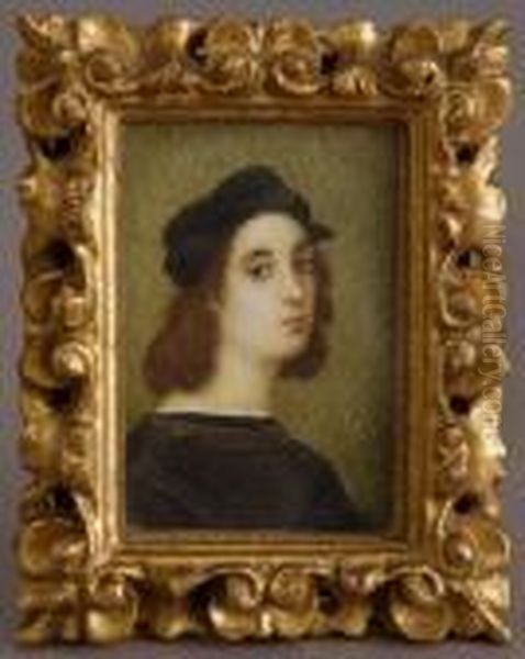 Head Of A Youth Oil Painting by Raphael (Raffaello Sanzio of Urbino)