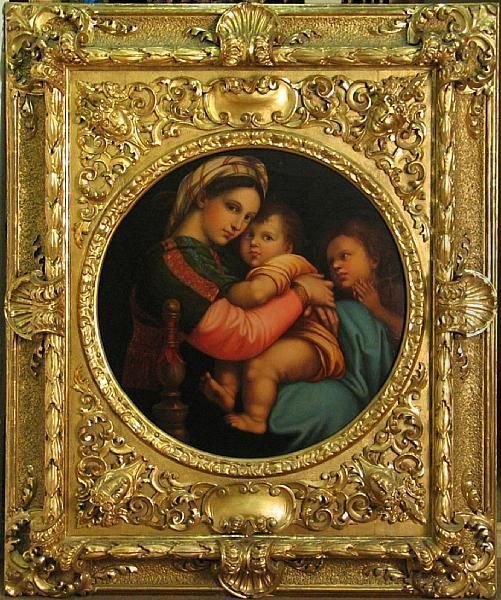 Madonna Della Seggiola Oil Painting by Raphael (Raffaello Sanzio of Urbino)