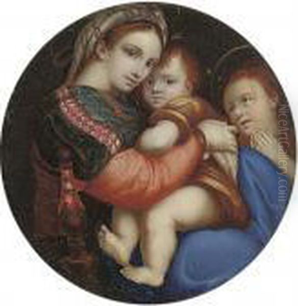 The Madonna Della Sedia Oil Painting by Raphael (Raffaello Sanzio of Urbino)