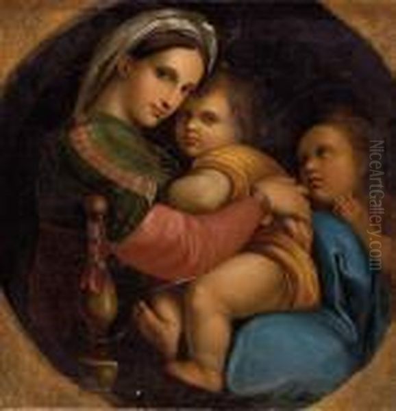 - Nachahmer 19. Jh. Oil Painting by Raphael (Raffaello Sanzio of Urbino)