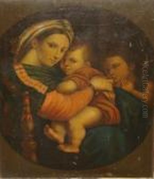 Madonna And Child With St.john Oil Painting by Raphael (Raffaello Sanzio of Urbino)