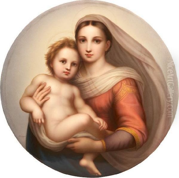 Sistine Madonna Oil Painting by Raphael (Raffaello Sanzio of Urbino)