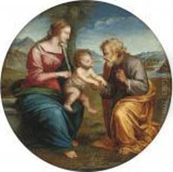 The Holy Family Oil Painting by Raphael (Raffaello Sanzio of Urbino)