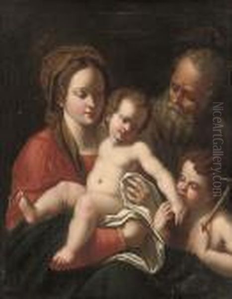 The Holy Family With The Infant Saint John The Baptist by Raphael (Raffaello Sanzio of Urbino)