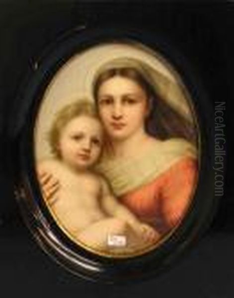 Madonna Mit Kind Oil Painting by Raphael (Raffaello Sanzio of Urbino)