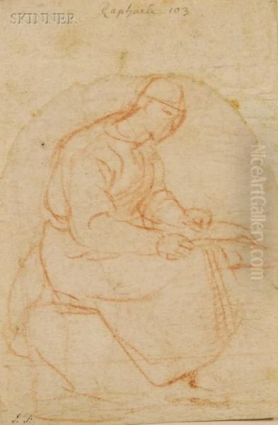 Seated Figure Oil Painting by Raphael (Raffaello Sanzio of Urbino)