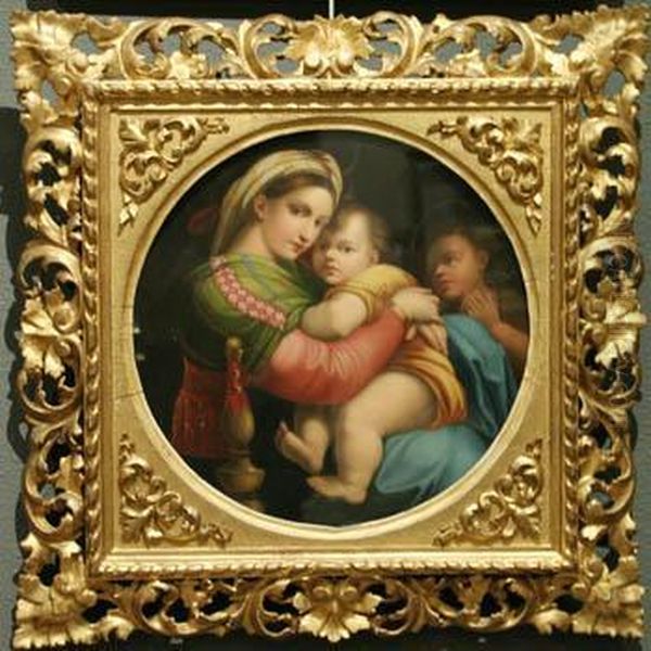 La Virgen De La Silla Oil Painting by Raphael (Raffaello Sanzio of Urbino)